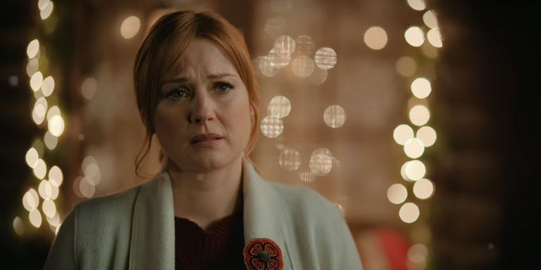 Mel looks upset and worried while talking to Everett in Virgin River. - Virgin River's Prequel Show Will Strengthen Mel's Ties To The Fictional Town