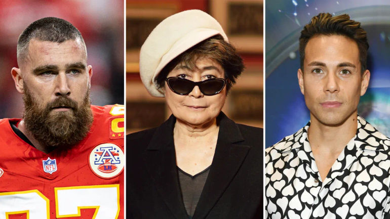 Travis Kelce Mistakes Yoko Ono for Apolo Ohno During Taylor Swift Beatles Discussion