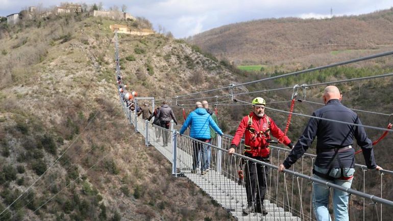Italy Unveils Europe's Tallest Pedestrian Suspension Bridge