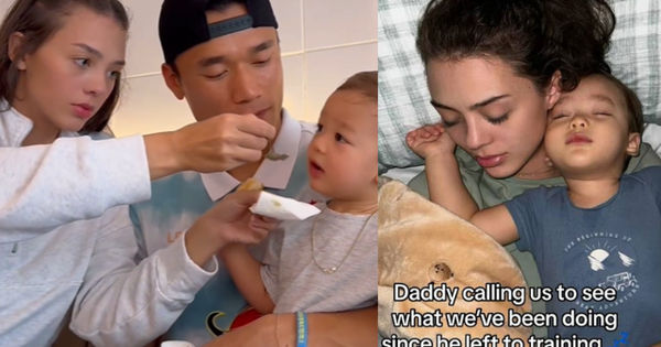 Hành trình đầy cảm xúc của gia đình Bùi Tiến Dũng tại sân bay