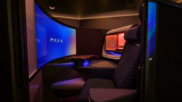 Revolutionary Aircraft Business Class Seat with Spacious 45-inch TV Display