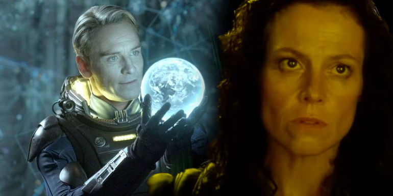 alien franchise Sigourney weaver Michael fassbender