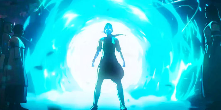 Kahhori in front of the Tesseract portal in What If...?