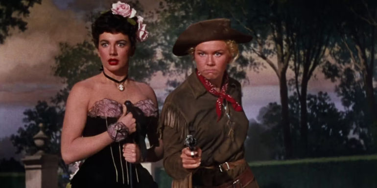Doris Day as Calamity Jane with Katie Brown in Calamity Jane