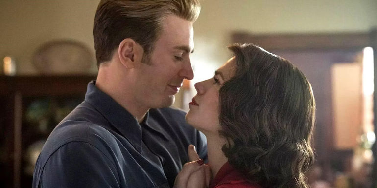 steve rogers and peggy carter at the end of avengers endgame