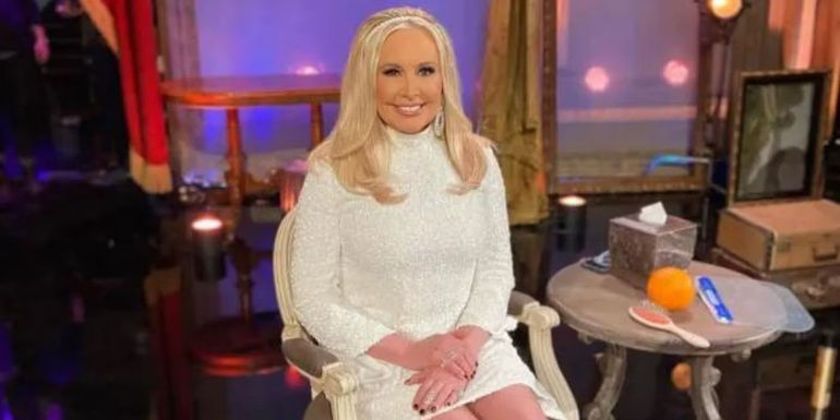Shannon Beador sitting backstage at the RHOC reunion