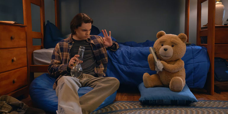 Seth MacFarlane and Max Burkholder in Ted