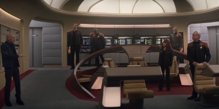 The TNG crew are reunited with the Enterprise-D