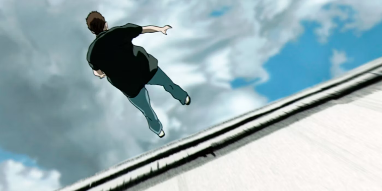  The Kid Falling From The School's Rooftop In Kid's Story From The Animatrix -2