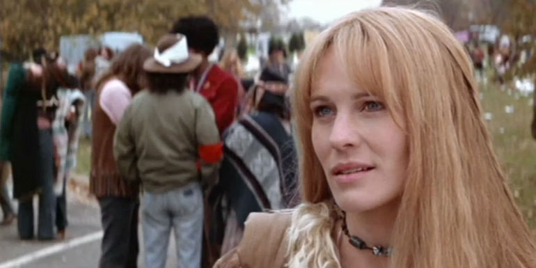 Robin Wright as Jenny at a protest in Forrest Gump
