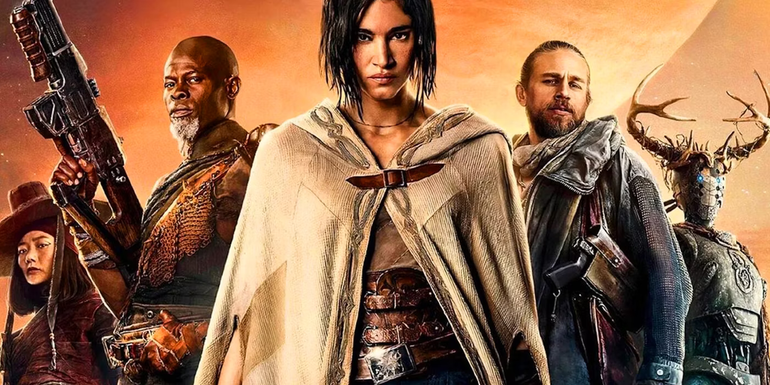 Zack Snyder's Rebel Moon promotional poster with the cast