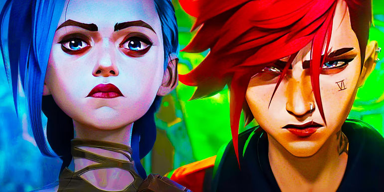 Jinx side by side Vi in Arcane