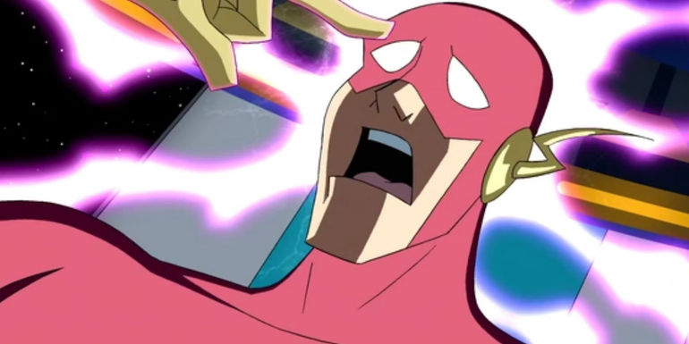 The Flash looking scared in Justice League Unlimited