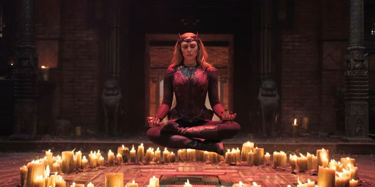 Scarlet Witch (Elizabeth Olson) channels the Darkhold in Doctor Strange in the Multiverse of Madness