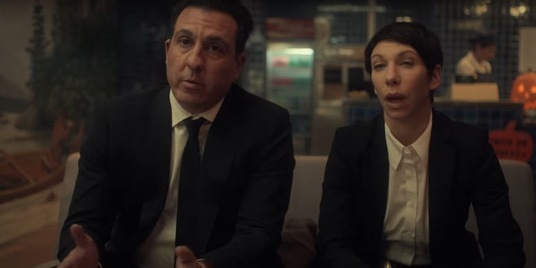 Agents Meyer and Joaquin sitting next to each other in Fargo