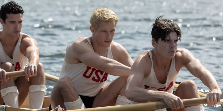 callum turner gives rowing his all in the boys in the boat