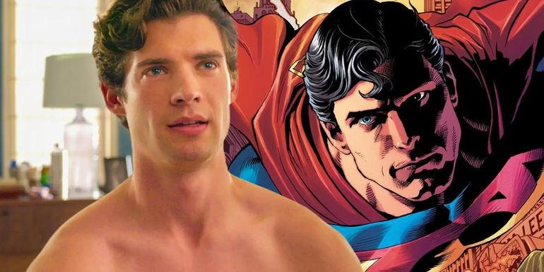 Custom image of David Corenswet and Superman from the comics.