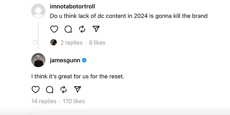 James Gunn Threads Post DCU reset