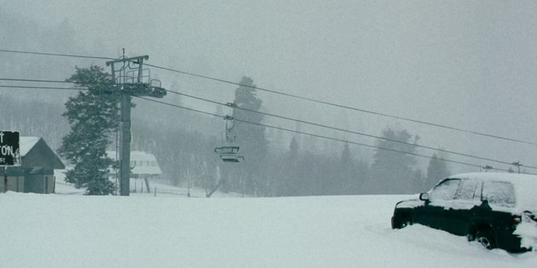 The landscape covered in snow in Frozen