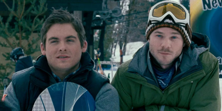 Dan (Kevin Zegers) and Joe (Shawn Ashmore) on the ski lift in Frozen