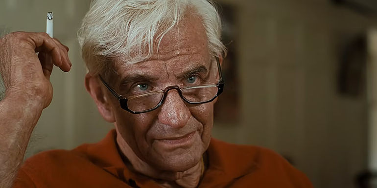Older Leonard Bernstein in Maestro