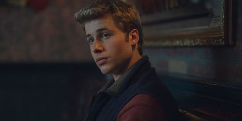 Prince William (Ed McVey) looking curious in The Crown season 6