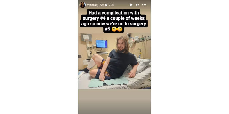 Vanessa's Instagram showing Colt Johnson in hospital bed In 90 Day Fiance