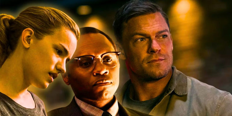 Jack Reacher with Finlay and Roscoe from season 1 of Reacher - collage