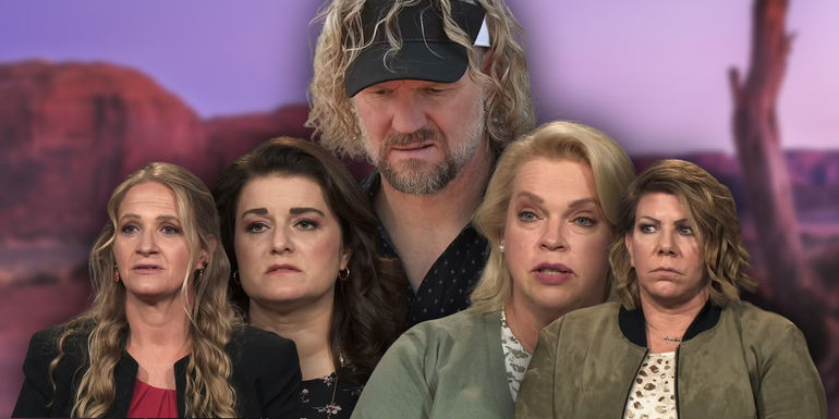 Sister Wives' Kody, Christine, Meri, Janelle and Robyn Brown looking serious
