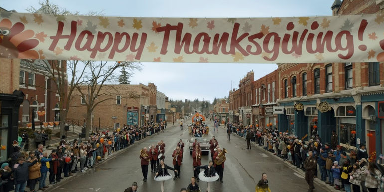A Thanksgiving parade in Thanksgiving