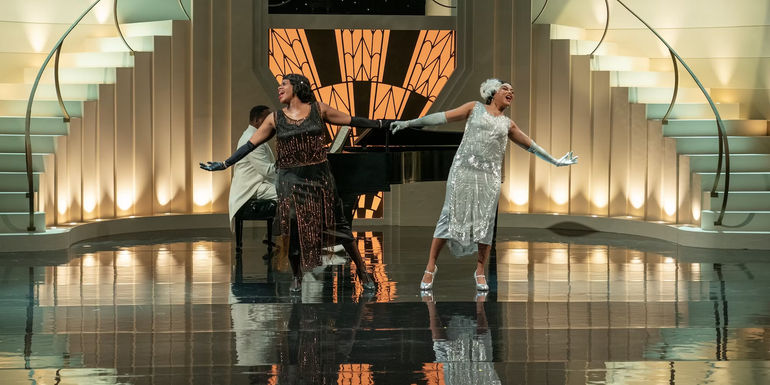 Fantasia Barrino and Taraji P Henson in The Color Purple