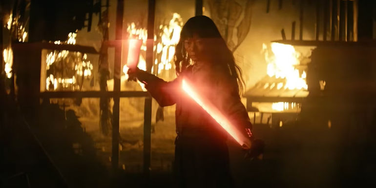 Nemesis wields her flaming swords with her hair down in the Rebel Moon 2 trailer