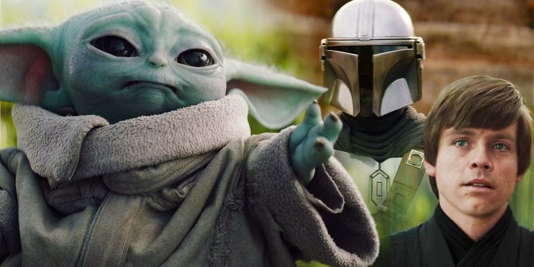 Grogu, DIn Djarin, and Luke Skywalker.