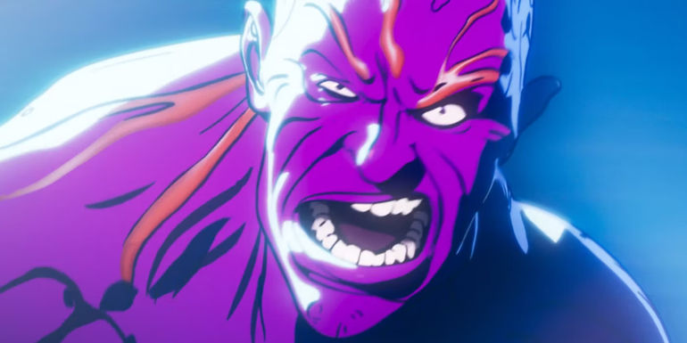 Hulk Happy Hogan looks angrily at the viewer in What If...?