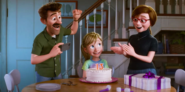 Riley is celebrating her 13th birthday with her parents in Inside Out 2.