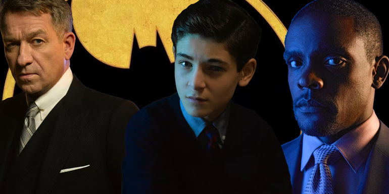 Sean Pertwee David Mazouz and Chris Chalk Gotham Season 3