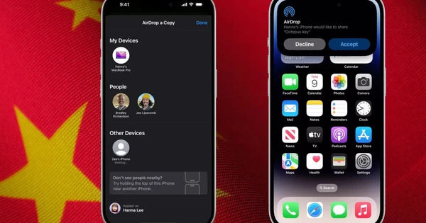 Trung Quốc xác nhận việc xâm nhập thành công AirDrop của Apple, làm sáng tỏ thông tin người gửi