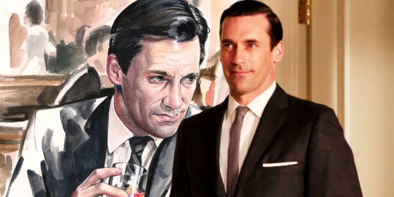 Captivating Artwork Transforms Jon Hamm's Don Draper into Mesmerizing Watercolor Masterpiece in Mad Men