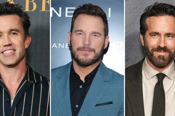 Ryan Reynolds Epic Birthday Surprise Rob Mcelhenney And Chris Pratt Join Forces In A Hilarious 