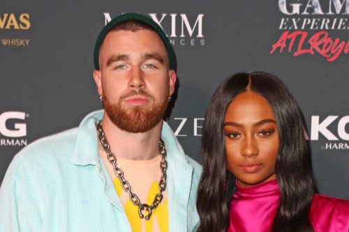 Travis Kelce and Kayla Nicole attend the Thom Browne Menswear Spring  News Photo - Getty Images