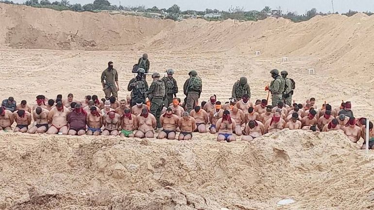 Gaza: Shocking Images Capture Israeli Soldiers Detaining Stripped Men