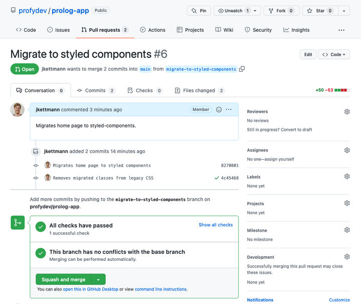 Pull Request on GitHub