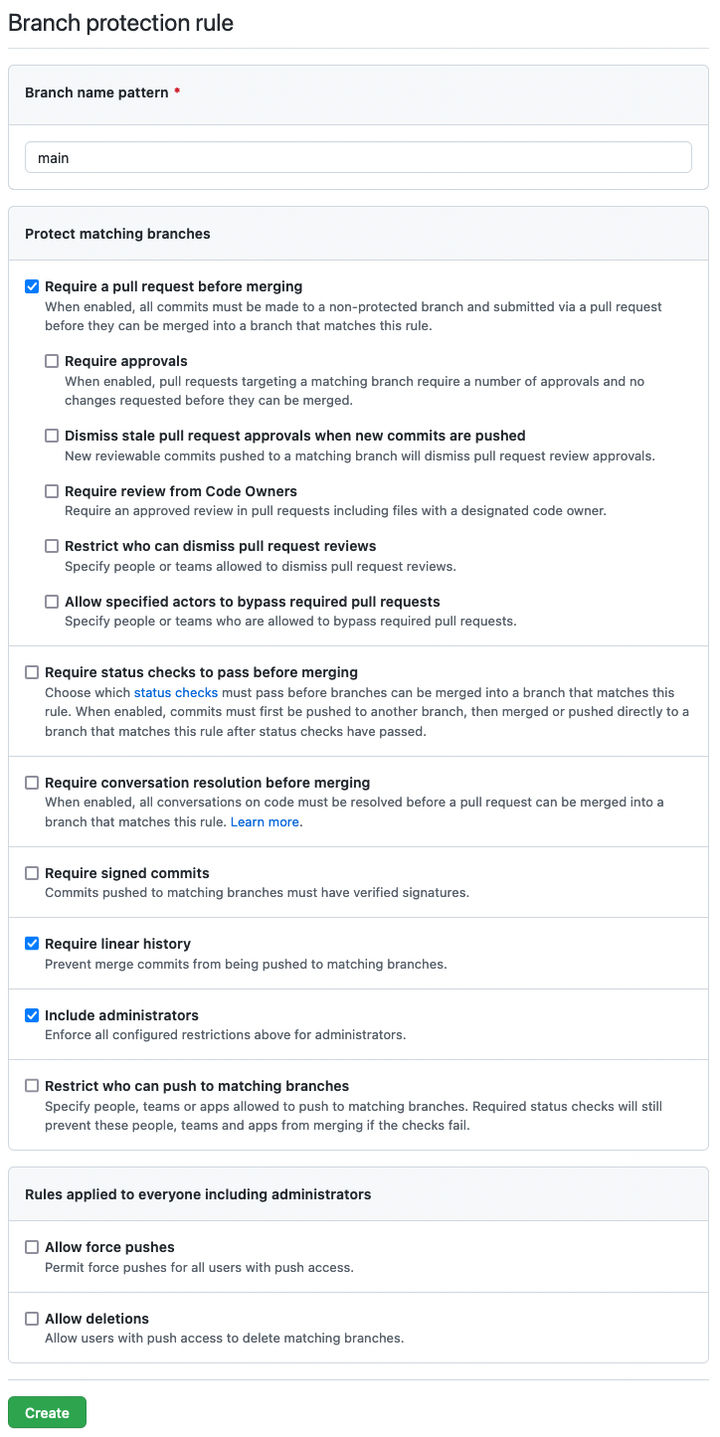 GitHub branch protection