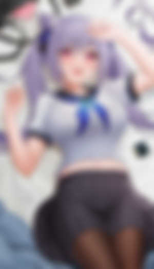 Genshin impact,Keqing (genshin impact),Anime girls,Purple hair,Pantyhose,Airpods,HD Wallpaper