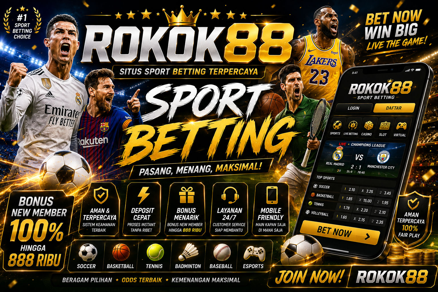 rokok88 platform live casino dan sportsbook
