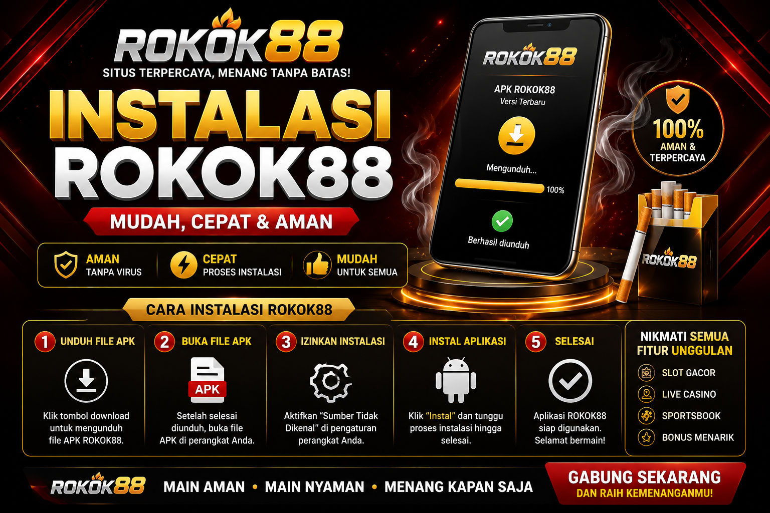Meja live blackjack Rokok88 di layar ponsel