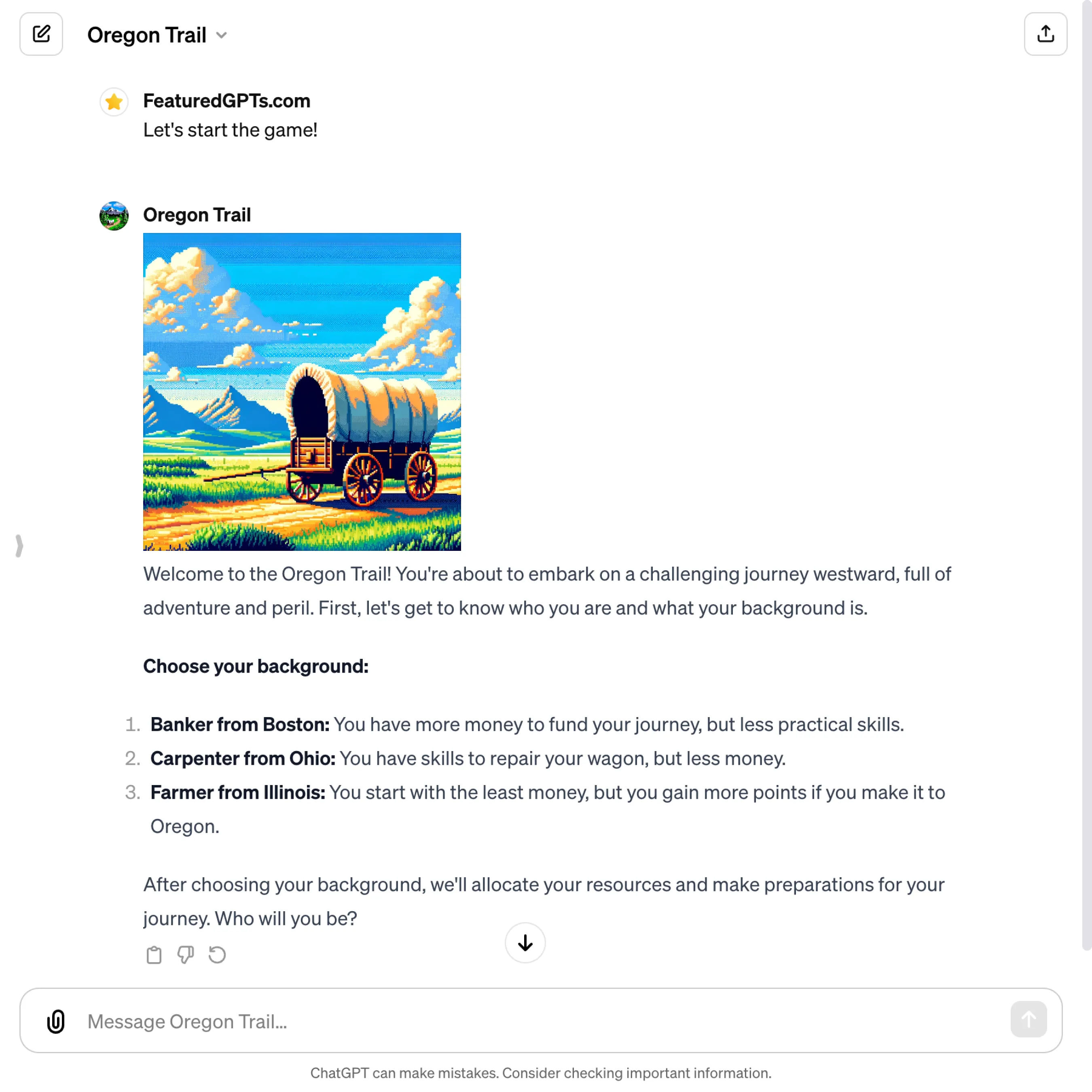 Oregon Trail | GPTs Review: Performance, Core Features, FAQs and Prompt  Examples