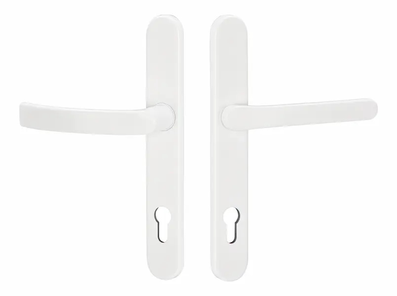 1956/2082 - Komplet klamek pod żaluzje na szyldzie 35 mm, kolor biały