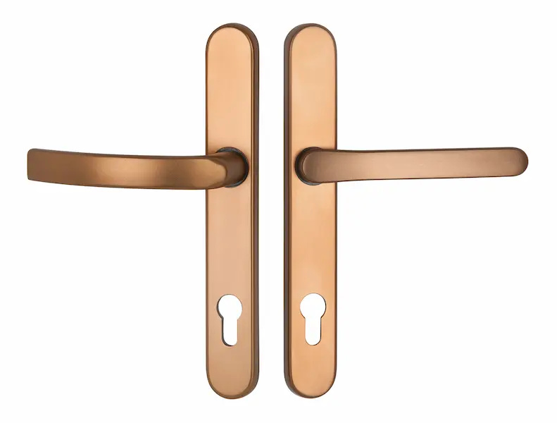 1956/2082 - Komplet klamek pod żaluzje na szyldzie 35 mm, kolor starego złota F4