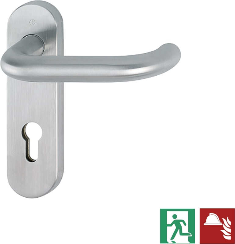 Paris FS - Komplet klamek ppoż na szyldzie 44 mm ze stali szlachetnej